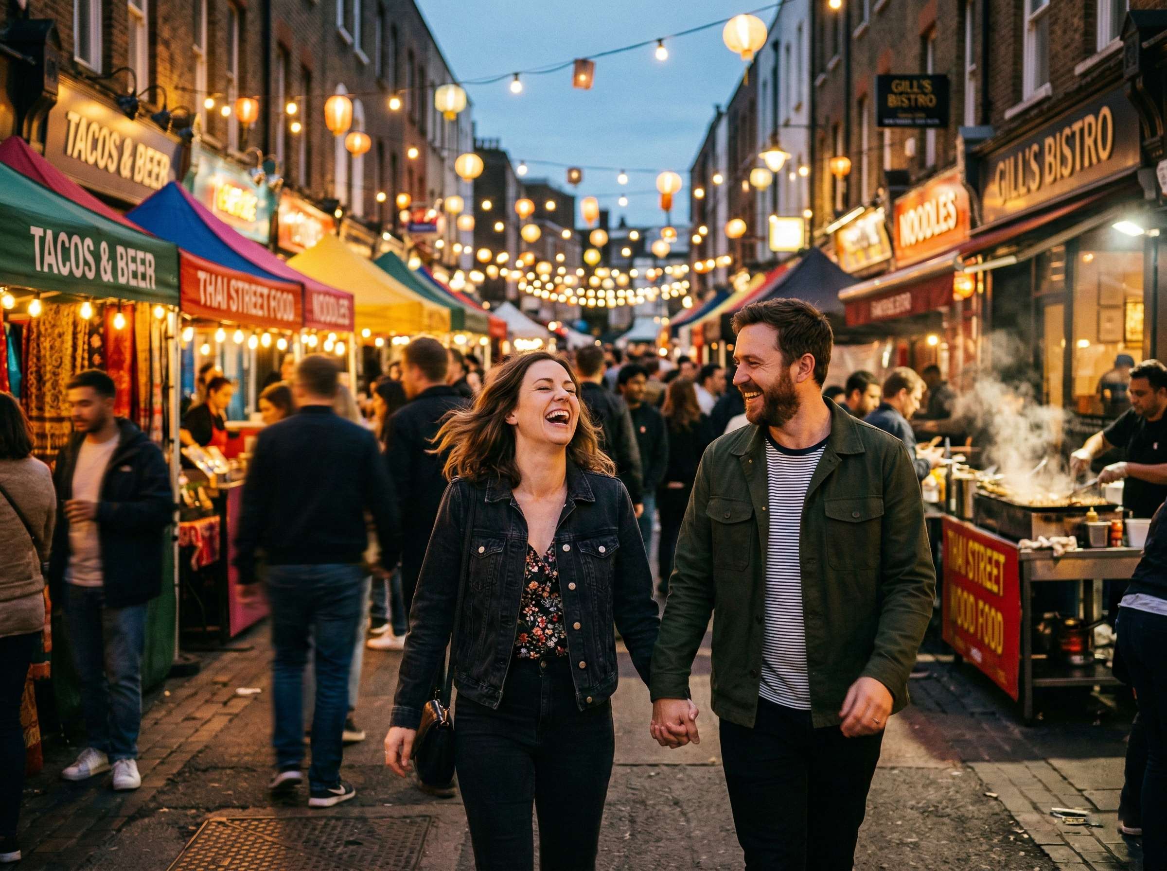 Couple on a romantic date night out